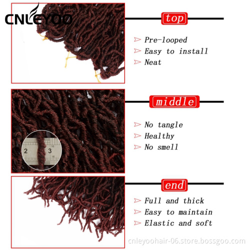 21 NU lock crochet stitches low temperature fiber 18 inch faux lace black crochet braid hair